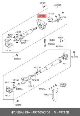 подшипник подвесной! \Hyundai HD45/HD65/HD72/HD78 10> 497105K700 HYUNDAI