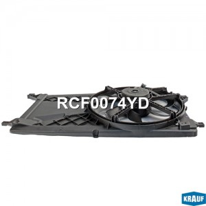 Вентилятор FORD Focus (04-) (1.8/2.0) охлаждения радиатора с кожухом KRAUF RCF0074YD KRAUF