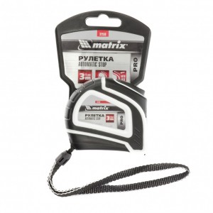 Рулетка 3м 16мм двухкомпонентный корпус, автоблокировка PRO MATRIX 32550 MATRIX