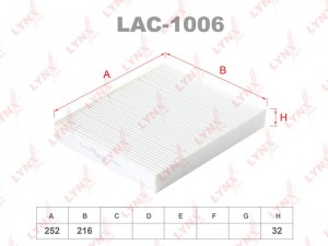 Фильтр салонный подходит для SKODA Fabia I-II 99 / Roomster 07, VW Polo 01 / Pol LAC-1006 LYNXAUTO