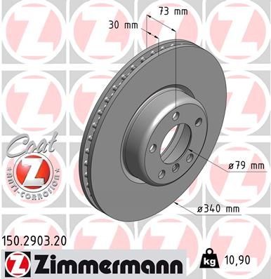 ДИСК ТОРМОЗНОЙ BMW 1 114/116/120/125 11-/BMW 3 316/318/320/328 11- Coat Z  15029 150.2903.20 ZIMMERMANN