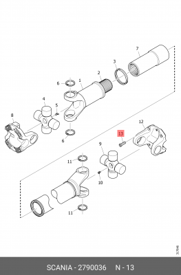 болт карданного вала! М14х2х42 SCANIA 2790036 SCANIA
