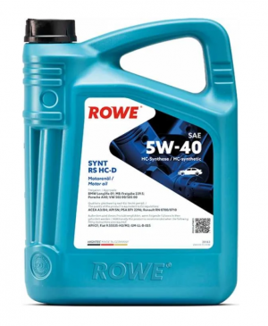 Масло моторное ROWE HIGHTEC SYNT RS A3/B4/SN/CF 5W40 HC-D синт.5л 20163-0050-99 ROWE