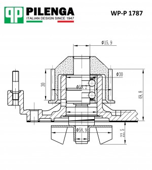 Помпа системы охлаждения LARGUS, LOGAN, SANDERO WP-P1787 WPP1787 PILENGA