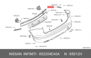 кронштейн бампера зад.прав.!\ Nissan Qashqai 13> 85220-4EA0A NISSAN