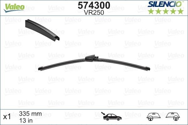 Щетка стеклоочистителя 335мм бескаркасная задняя Silencio Xtrm VALEO 574300 VALEO PHC