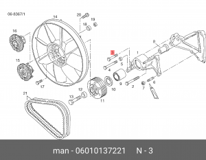 Болт шестигранный M10*1.5*80/86 8.8 DIN 931 06010137221 MAN