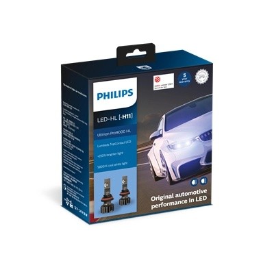 PHILIPS LED H11 +250% 5800K Ultinon Pro9000 2шт. 11362U90CWX2 PHILIPS