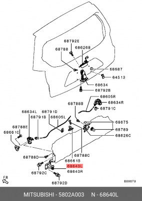 петля двери !багажника нижняя \ Mitsubishi Outlander XL 06-12 5802A003 MITSUBISHI