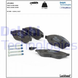 Колодки тормозные PEUGEOT Boxer CITROEN Jumper FIAT Ducato (06-) передние (4шт.) LP1992 DELPHI