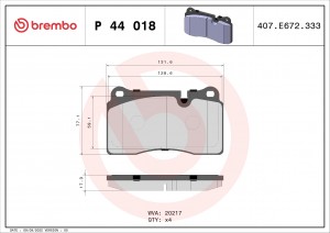 Колодки тормозные P44018 P44018 BREMBO
