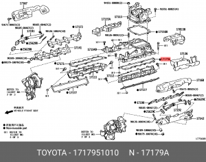 прокладка коллектора впускного!\ Toyota Land Cruiser 07> 17179-51010 TOYOTA