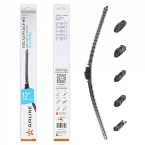 Щетка стеклоочистителя бескаркасная Silicone 330мм 5 адаптеров AWBBS001 AIRLINE