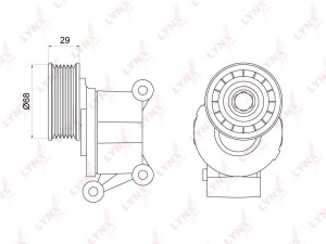 Ролик приводного ремня FORD Focus 2,C-Max MAZDA 3,5 VOLVO S40 (04-) натяжителя L PT-3012 LYNXAUTO