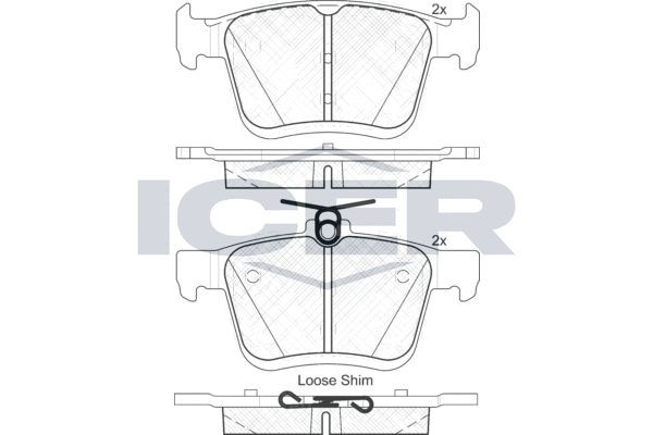 182099 колодки дисковые задние !\ Audi A3, VW Golf 1.2-2.0/TSi/TDi 12> 182099 ICER