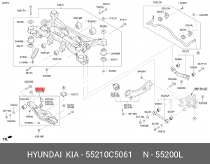 Рычаг подвески KIA Sorento (16-) задний поперечный нижний левый OE 55210C5061 HYUNDAI KIA