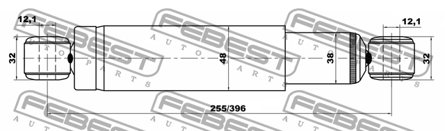 Амортизатор задний DAEWOO MATIZ 98-05 10556698R 10556698R FEBEST