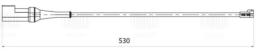 Датчик износа колодок Ford Transit (13-) зад. (один. ошин.) L=530 (PFS 0199) PFS 0199 TRIALLI