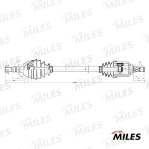 Привод в сборе правый OPEL ASTRA H/ZAFIRA B 1.2-1.6 04- (GKN 304427) GC02168 GC02168 MILES