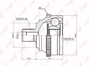 ШРУС наружный к-кт! 21945\ VW T4 2.8i/1.9-2.5TDi 90-03 CO-8005A LYNXAUTO
