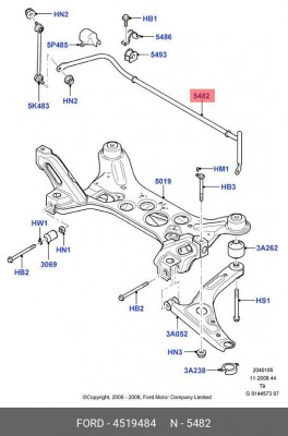 стабилизатор передний!\ Ford Transit, 07> 4519484 FORD