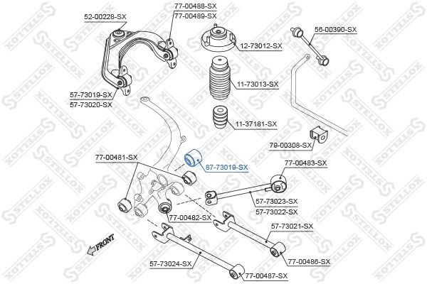 сайлентблок амортизтора нижн.!\ Daewoo Evanda 02> 87-73019-SX STELLOX