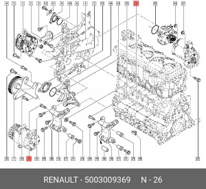5003009369 болт 10х65 дл150 5003009369 RENAULT
