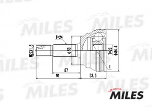 ШРУС наружный  TOYOTA ECHO/YARIS 1.5 99-06 (GSP 859038) GA20483 GA20483 MILES