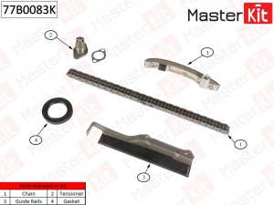 Комплект цепи ГРМ MITSUBISHI PAJERO 2.8TD 4M40 94 без звездочек 77B0083K 77B0083K MASTER KIT