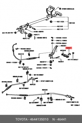 Гайка wire adjusting, no. 1 46441-35010 TOYOTA