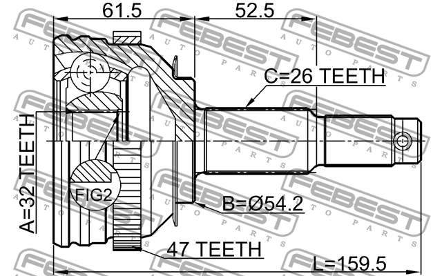 ШРУС 2010-CARA47 2010-CARA47 FEBEST