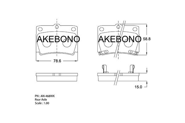 Колодки тормозные дисковые задние MITSUBISHI Montero (Pajero) 08-14 AN-468WK AN468WK AKEBONO