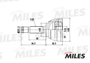 ШРУС наружный MITSUBISHI SPACE WAGON/GALANT 84-91 (GKN 302075) GA20281 GA20281 MILES