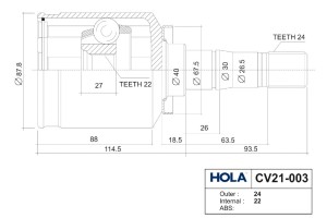 ШРУС внутренний CV21-003 HOLA