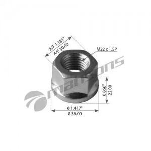 гайка колесная с юбкой !M22x1.5 H=22 SW30 \MB 750.024 MANSONS