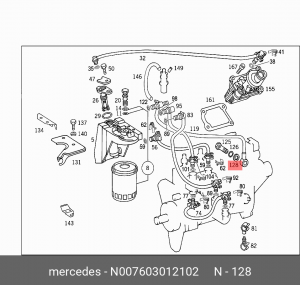 Кольцо уплотнительное MERCEDES пробки сливной OE N007603012102 MERCEDES BENZ