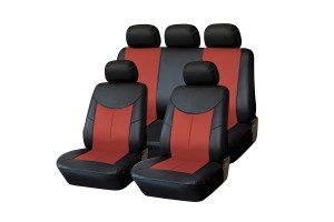 Авточехлы универсальные экокожа черно-красные Style KRAFT KT835628 KRAFT