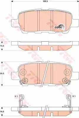 Колодки тормозные NISSAN Teana (J31) задние (4шт.) TRW GDB3507 TRW
