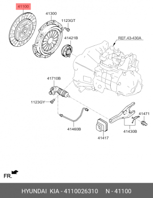 Диск сцепления 4110026310 HYUNDAI KIA
