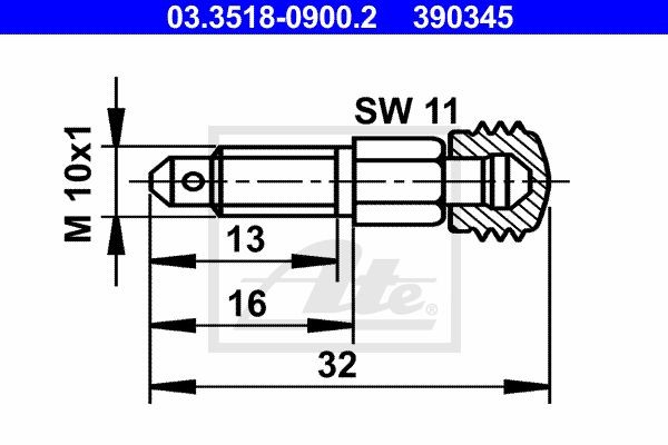штуцер !болт воздушного клапана\ BMW/VAG/MB 03.3518-0900.2 ATE