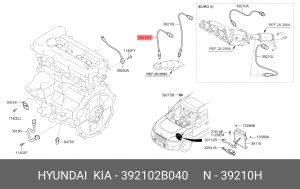 Датчик кислорода передний 392102B040 HYUNDAI KIA