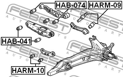 Сайлентблок заднего поперечного рычага HAB-074 HAB-074 FEBEST