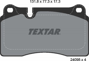 Колодки тормозные VW Touareg (05-) передние (4шт.) TEXTAR 2409801 TEXTAR