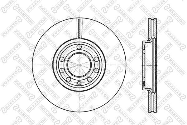 диск тормозной передний!\ Opel Vectra 1.6-2.2DTi 02> 6020-3645V-SX STELLOX