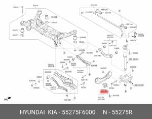 Сайлентблок KIA Optima (16-) рычага заднего продольного правого OE 55275F6000 HYUNDAI KIA