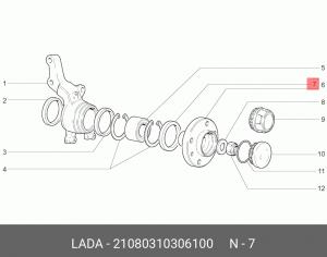 Кольцо ВАЗ-2108 подшипника ступицы грязезащитное АвтоВАЗ 21080-3103061-00 LADA VAZ