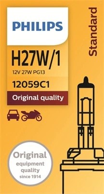 Лампа 12V H27W/1 27W PGJ13 Halogen PHILIPS 12059C1 PHILIPS