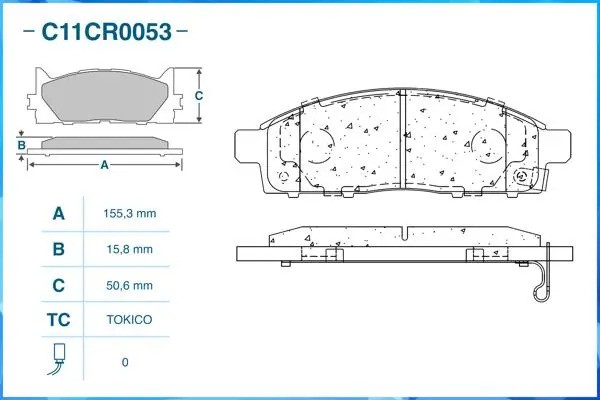 Замена на C11CR1067 Тормозные колодки передние Low Metallic C11CR0053 C11CR0053 CWORKS