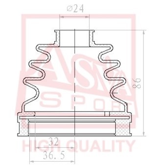 ПЫЛЬНИК ШРУС IB (24x70x85) КОМПЛЕКТ 12 ASBTINB6A1 ASBT-INB6A1 ASVA
