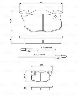 Колодки тормозные PEUGEOT 106,205,305,309,405 RENAULT Clio (91-98) передние (4шт 0 986 461 763 BOSCH